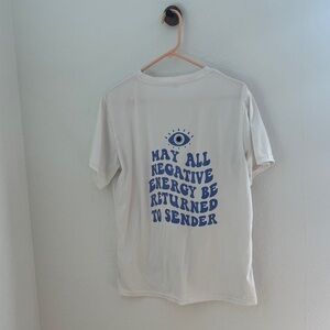 Amazon White Tee with Blue Graphic